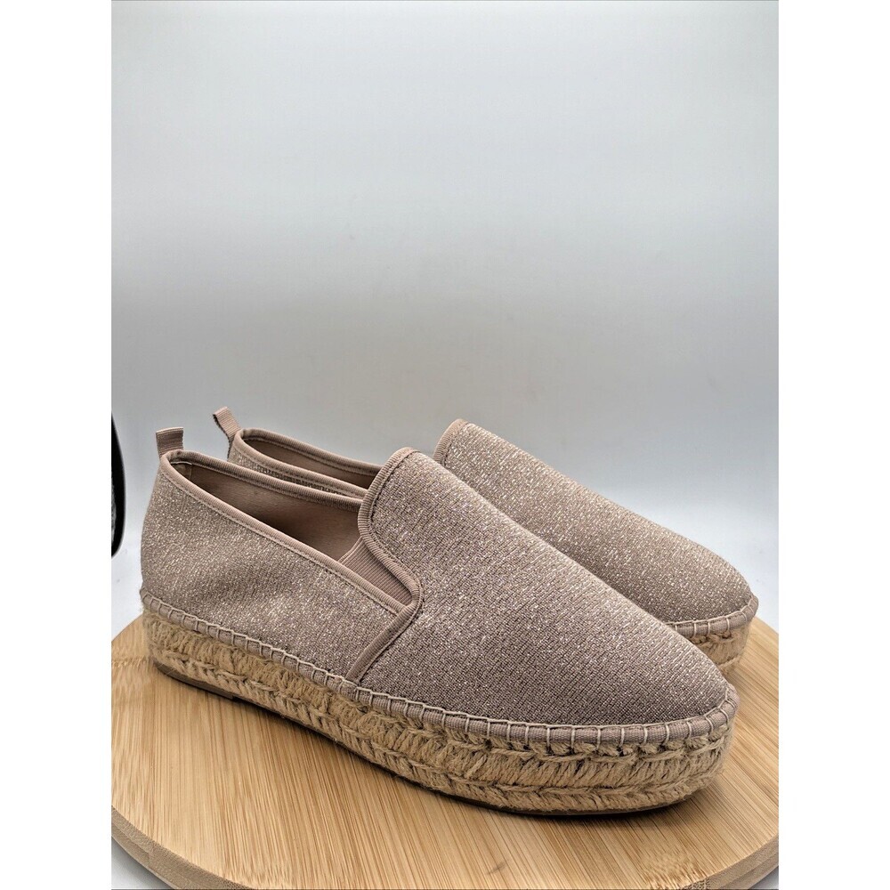 Steve Madden Poppi Espadrille Shoes Slip On Women’s Size 10 Blush Sparkle